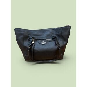 Coach Pebbled Leather Tote Bag — Black | Silver Hardware